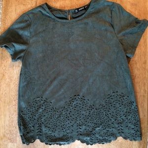 Suede cutout shirt